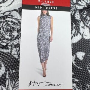 Betsey Johnson Monochrome Floral Midi Dress